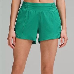 Lululemon Hotty Hot High Rise 4” Shorts Size 8 Cascadia Green